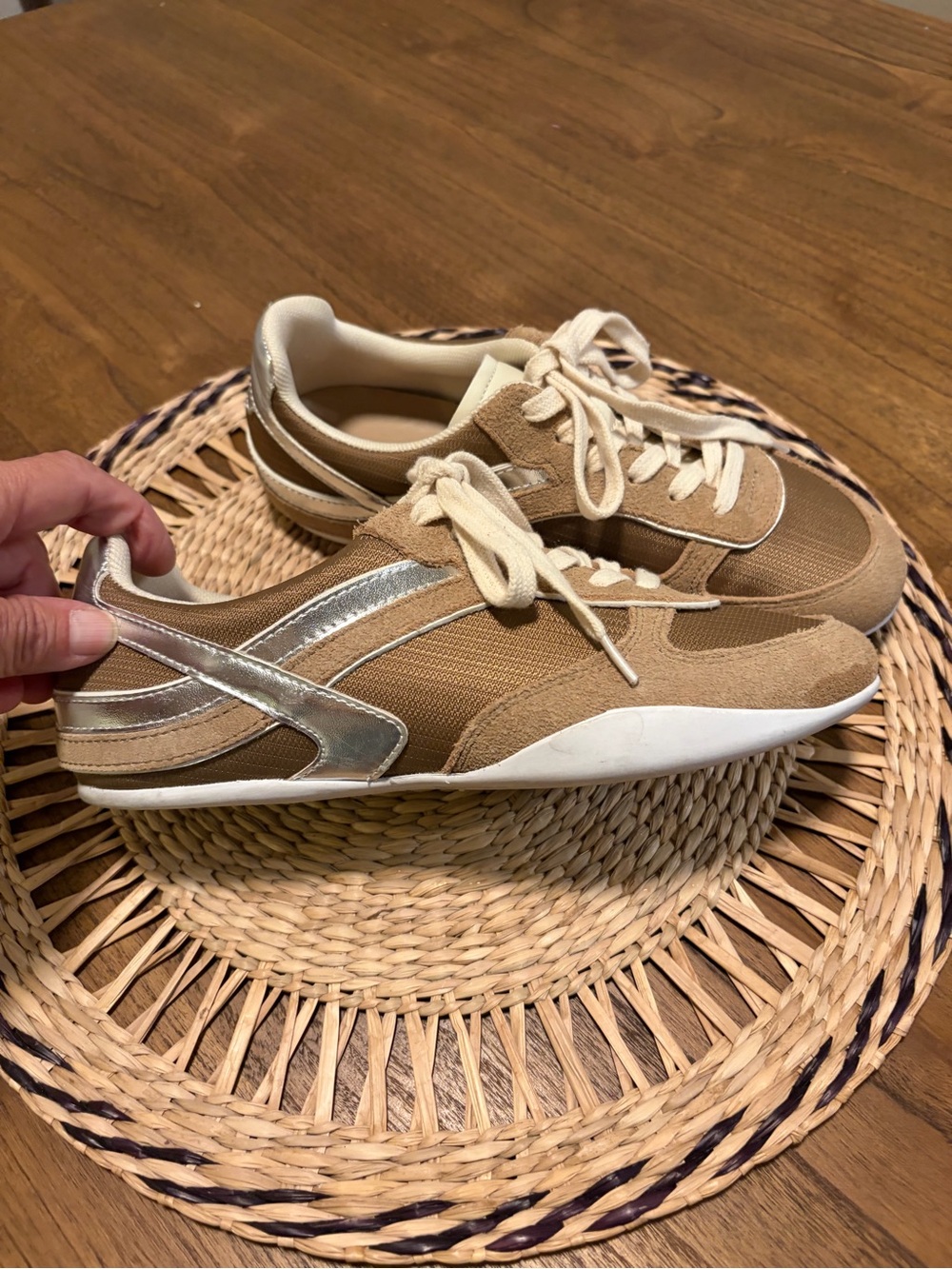 Silent D Casual Tan Suede & Mesh Sneakers - 38 - Picture 3 of 8